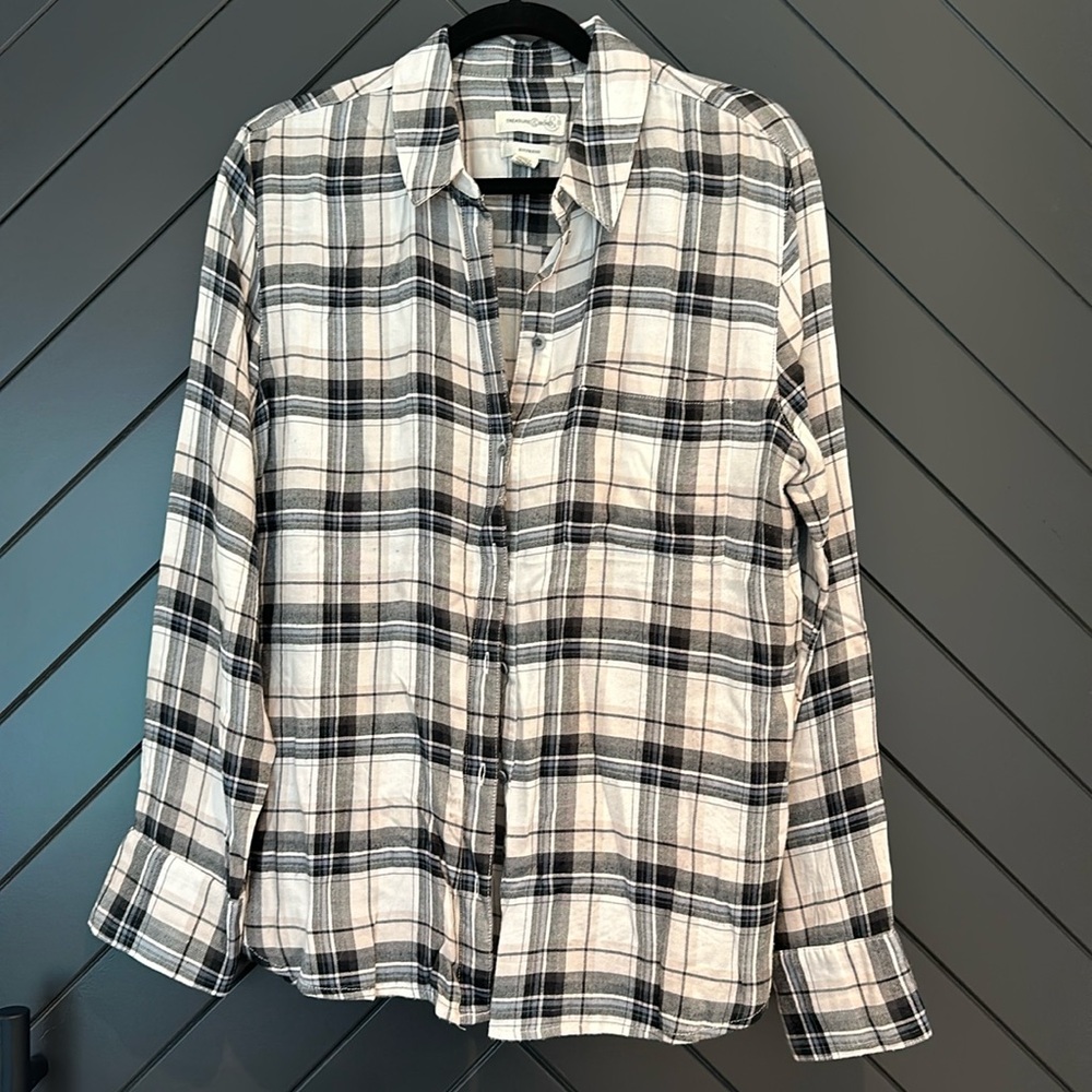 Treasure & Bond (Nordstrom) boyfriend plaid flannel button down